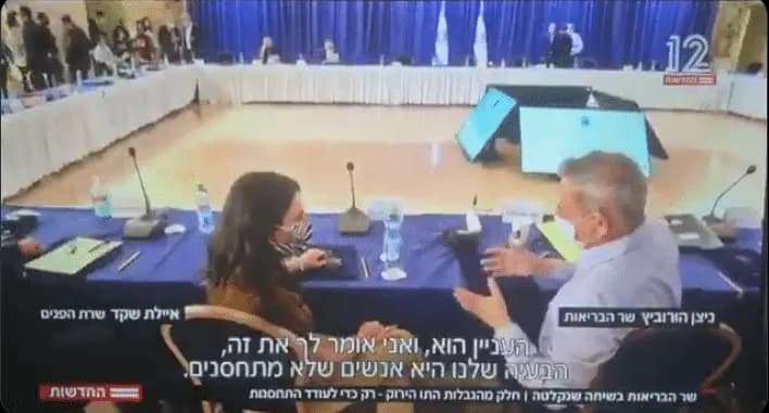 Israel Health Minister caught on live mic admitting Green Passport has no medical justification